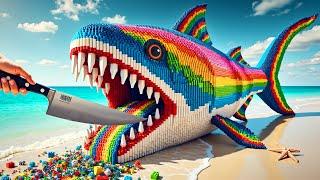 LEGO Seafood: Catch and Cook a RAINBOW FISH | Lego Cooking Food ASMR