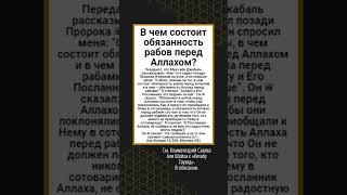 В чем состоит обязанность рабов перед Аллахом?