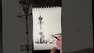 An inkdrawing with a parallel pen #drawing