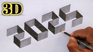 How to Draw 2025 In 3d Drawing !! New Year Drawing 2025 !!