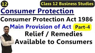 Relief / Remedies available to Consumers | Provisions of Consumer Protection Class 12 Business Study