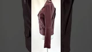 Nicholas, Clay Zip Moto Leather Jacket W/Shw, Size 8, $249.00