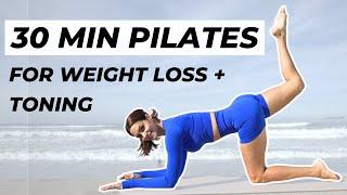 30 min PILATES WORKOUT FOR WEIGHT LOSS AND TONING // no equipment