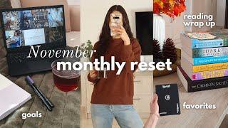 NOVEMBER MONTHLY RESET  new goals, reading wrap up, mood board & favorites