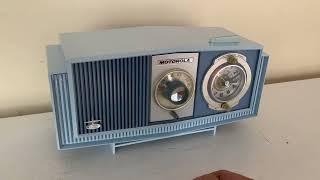 Blue on Blue Mid-Century 1963 Motorola Model C19B8 Vacuum Tube AM Clock Radio Rare Color Combo!