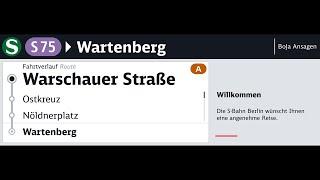 Deutsche Bahn Ansagen | S75 Berlin Warschauer Straße - Wartenberg | S-Bahn Berlin | BoJa Ansagen