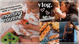 our morning routine️// SAHM with a one-year-old baby! fun + productive morning routine!