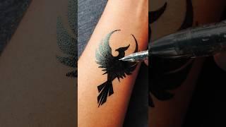 "PHOENIX RISING | Wrist Tattoo Design | Black Gel Pen".......#tattoo #tattooideas #tattooartist #art