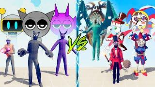 THE AMAZING DIGITAL CIRCUS vs SPRUNKI INCREDIBOX - Totally Accurate Battle Simulator TABS