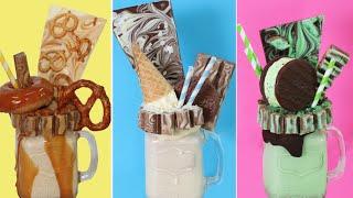 KITKAT DESSERT SHAKES | Salted Caramel, Coconut & Choc Mint Whirl Freak Shake Milkshake Recipe