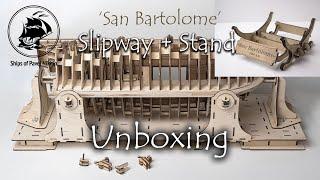 Slipway for building ‘Bartolomé’, stand for the finished model.