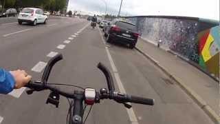 Cycling along Berlin graffiti walls part1