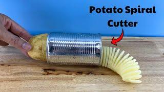 How To Make A Spiral Potato Cutter || DIY Spring Potato Machine