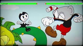 Cuphead vs. Bendy with healthbars