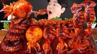 ASMR MUKBANG | SPICY SEAFOOD BOIL  SQUID OCTOPUS CUTTLEFISH COOKING & EATING SOUND 먹방