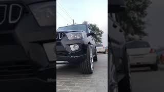 Black modified Scorpio | 22 inch alloy wheels | low profile tyres | Mahindra Scorpio