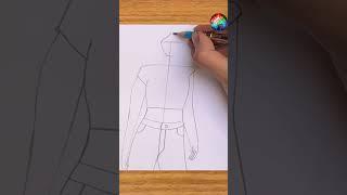 Girl wearing Jeans and Top drawing #jeanstop