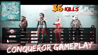 CONQUEROR SQUAD GAMEPLAY 36 kills|RUSH PLAY| Iphone 11| WWCD #pubgmobile #pubgtami #SriniGaming #18+