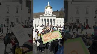 Hundreds protest Trump administration outside Vermont Statehouse