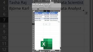 Creating a Table within Excel!