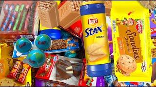 New 101 Yummy Snack Opening Galaxy Candy Potato Chips Crackers Candy Bars Chocolate kit kat Cookies