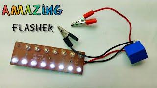 How To Make Led Flasher circuit with relay for bike and cycle at home || flasher circuit