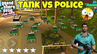 1 Tank Vs 100 Police Cars Battle  | GTA Vice City Mobile 