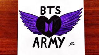 BTS Army drawing | BTS Logo drawing | How to draw BTS