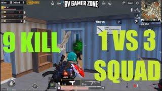 9 KILL | 1 VS 3 SQUAD | LAND IN POCHINKI | RV GAMER ZONE