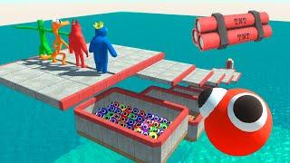Monsters Jump Over TNT and Lookie Trap Hole - Animal Revolt Battle Simulator