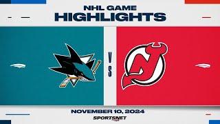 NHL Highlights | Sharks vs. Devils - November 10, 2024