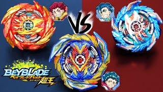 VALT VS ASAHI BROTHERS! | Brave Valkyrie VS Super Hyperion & King Helios | Beyblade Burst Sparking