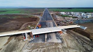 Autostrada A7 - nod rutier A7 x DN1D - primele grinzi sus! - 13 octombrie 2024