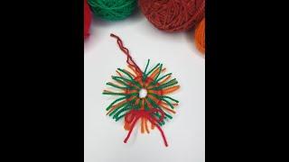 #Shorts Simple christmas wreath made of yarn leftovers