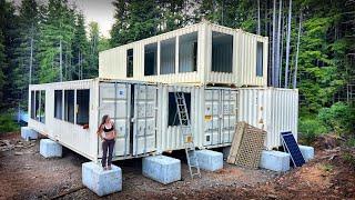 TIMELAPSE - BUILDING a SHIPPING CONTAINER HOME with NO EXPERIENCE OFF GRID - VLOG 172