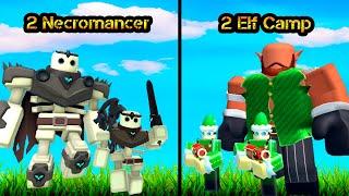 2 Elf Camp vs 2 Necromancer Roblox Tower Defense Simulator TDS Battle