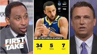 FIRST TAKE | Steph Curry is GOAT point guard! - Stephen A. on Warriors take down Thunder 127-116