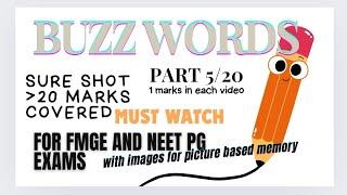 BUZZ WORDS WITH MNEMONICS FOR NEET-PG , FMGE , PLAB nd USMLE. | Part 5