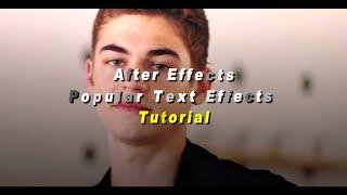 Popular Text Effects ( After Effects ) Tutorial