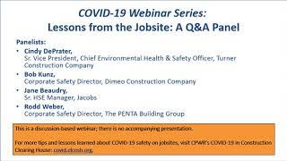 Q&A Panel:  COVID-19 Lessons from the Jobsite