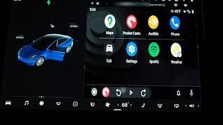 Android Auto demo on Tesla Model 3