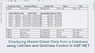 Displaying Master/Detail Data from a Database using ListView and GridView Control in ASP.NET