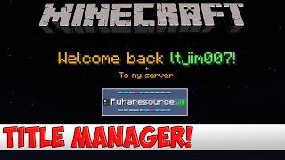 Minecraft Plugin Tutorial - Title Manager