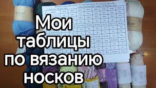 Мои таблицы по вязанию носков #носки #носочнаяпряжа