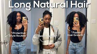 My Protective Style Routine For Fast Growing Long Natural Hair 🩷