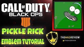 COD BO4 Black Ops 4 Rick and Morty " PICKLE RICK " Emblem Tutorial Guide How To Make