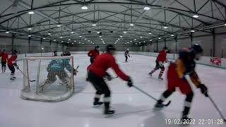 Eishockey-Spiel SV Gold-Blau "Augsburger-Luchse 2" vs "Eis-Stern -Könnigsbrunn" 19.02. 2022, Teil_1