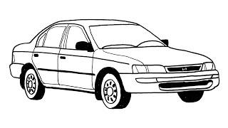 How to draw Toyota Corolla - Toyota Corolla Car Drawing - Araba Çizimi Kolay