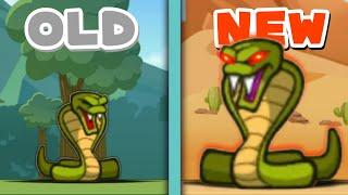 OLD vs NEW - Spit cobra: Max level upgrade - Lumber Whack Defend the wild Gameplay