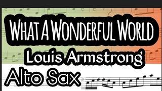 What A Wonderful World Alto Sax Sheet Music Backing Track Play Along Partitura